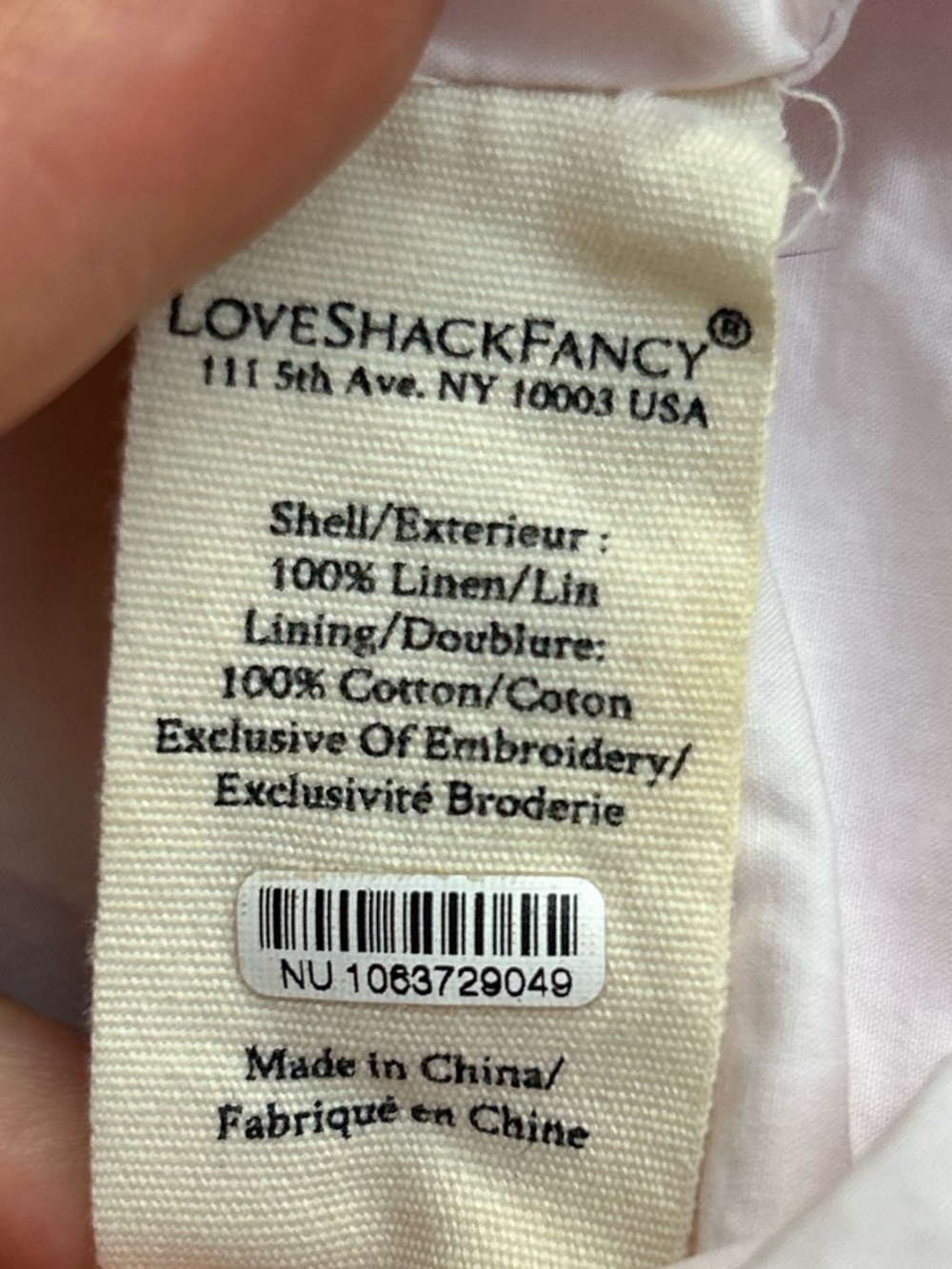 LoveShackFancy Linen Mini Lined Lilac Dress size 14 - Picture 6 of 6